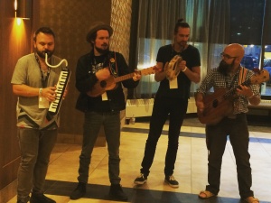 One of many pop-up performances in the hotel lobby