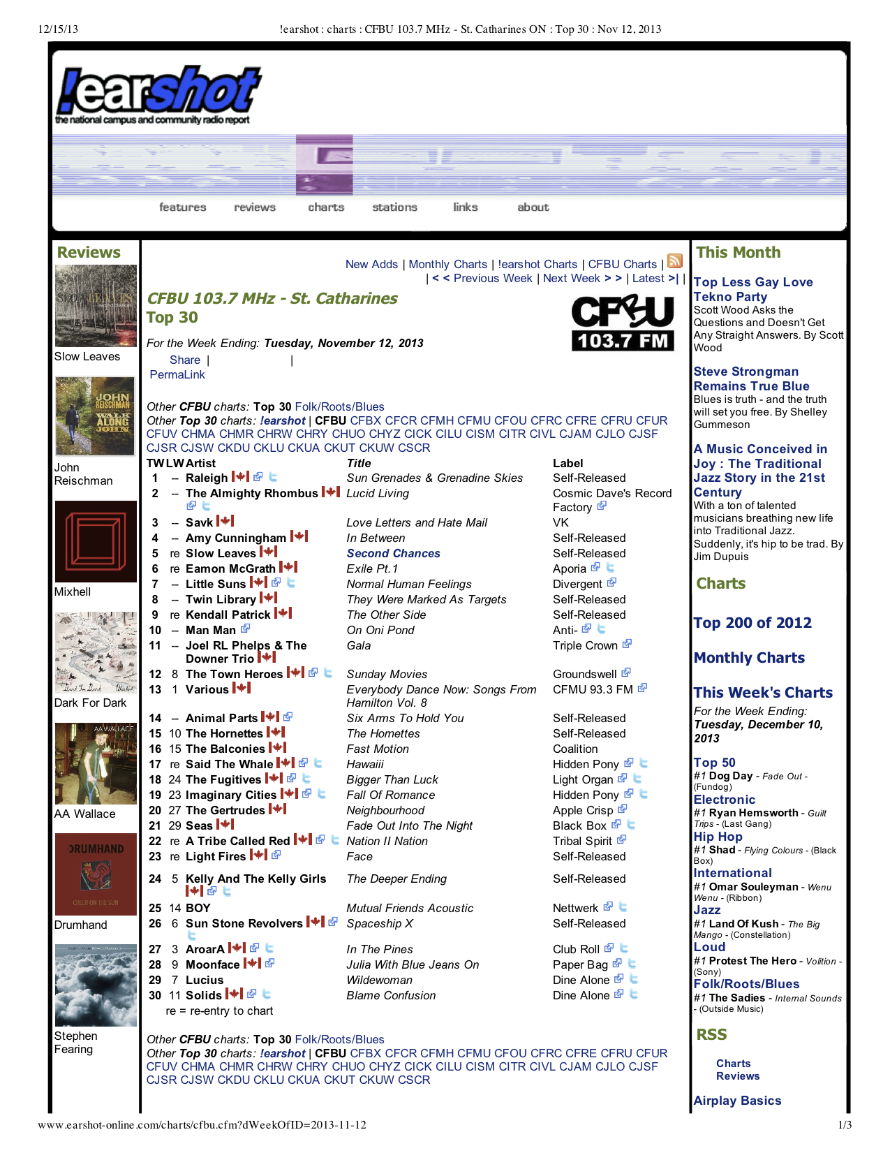 Earshot Charts